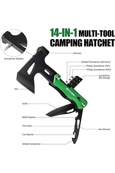 NO BRAND UNELT MULTIFUNCȚIONAL 14 ÎN 1 TOPOR INSTRUMENT DE CAMPING UNELT DE S...