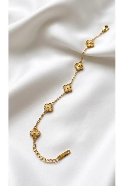 Generic Brand Gold Color Steel Clover Bracelet