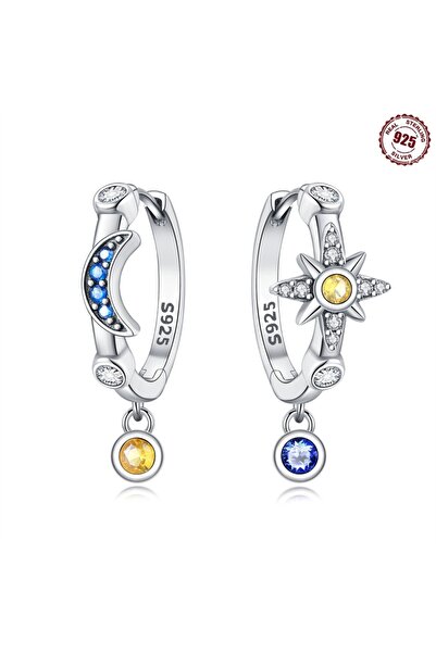 Choice OTE4064 Real 925 Sterling Silver Hoop Earrings Colorful Zircon Bright ...