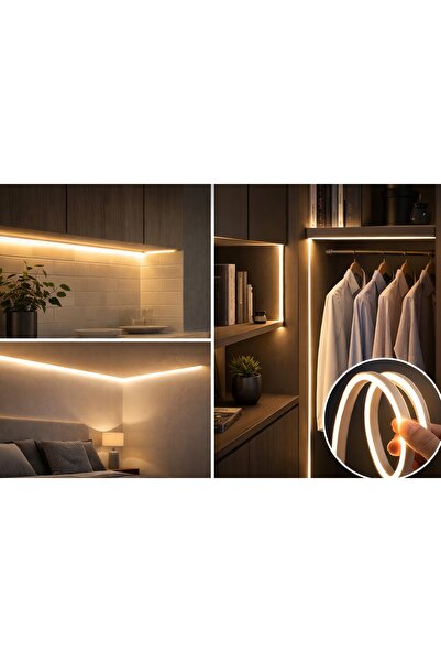 NO BRAND Bandă LED flexibilă COB tip neon 24V 7W impermeabilă IP67, pliabilă, 5m