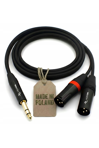 NO BRAND HEARON PRO Cablu de semnal Y, mufă mare Jack 6,3 TRS stereo – 2x XLR...