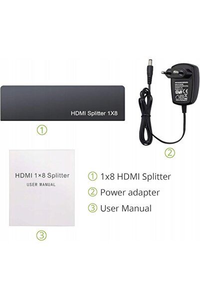 NO BRAND Splitter HDMI 1/8 – Distribuitor activ de semnal pentru televizor