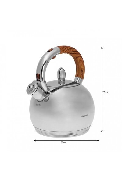 Kinghoff Ceainic cu fluier 3L din oțel, pentru inducție și gaz KH-3778