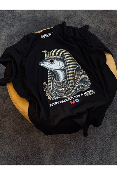 Sprc Mohamed Salah MO Fish %100 Pamuklu Relax Kalıp Bisiklet Yaka Tshirt