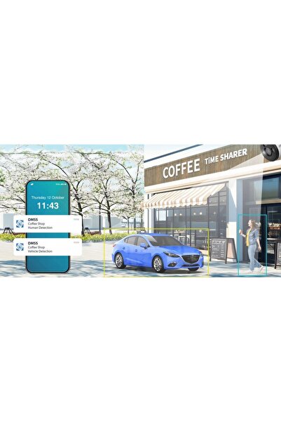 NO BRAND Kit de supraveghere DAHUA pentru 6 camere WiFi 4MPx T4A-PV Lumină Du...