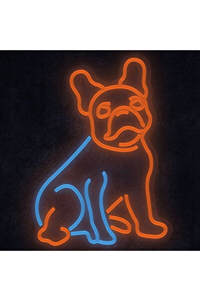 MANTA Lumină LED neon de perete, lumini neon pentru cameră, lampă buldog fran...