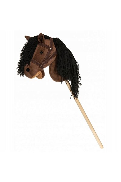 NO BRAND HOBBY HORSE Cal de pluș pe băț, maro, cu frâie