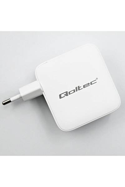 Qoltec Încărcător de perete 140W GaN 5-20V 2.5-5A cu 3 porturi USB-C PD și 1 ...