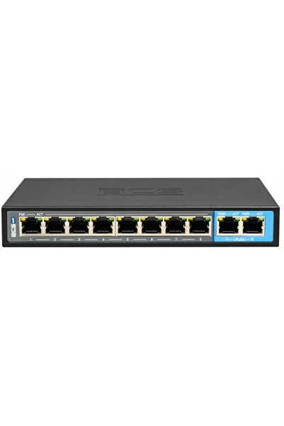 BCS Switch PoE 8xPoE BCS-B-SP0802 2x Uplink 10/100Mbps pentru camere IP