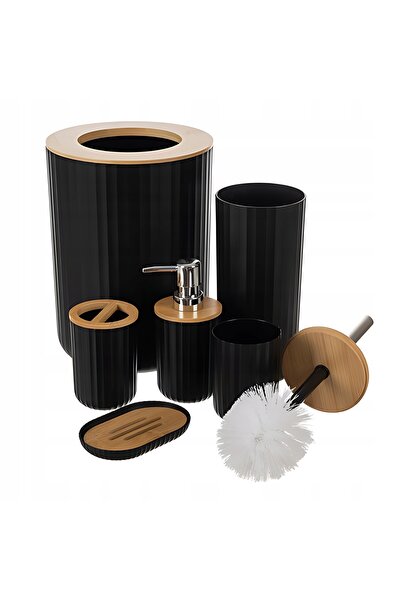 Ruhhy Set accesorii baie 6 piese negru