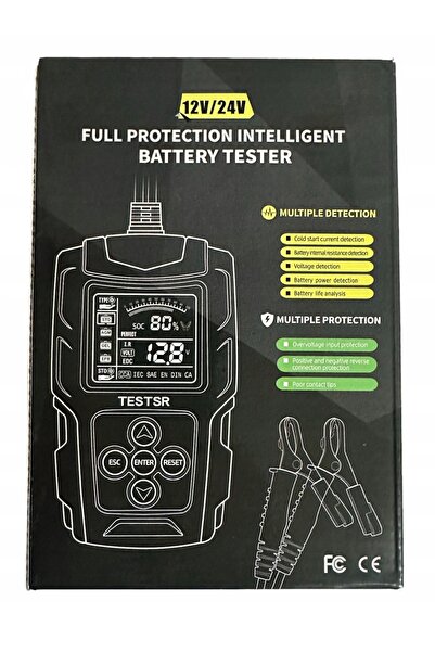 NO BRAND TESTER DIGITAL DE BATERII 12V 24V FOXSUR FBT200 3Ah - 200Ah TESTER D...