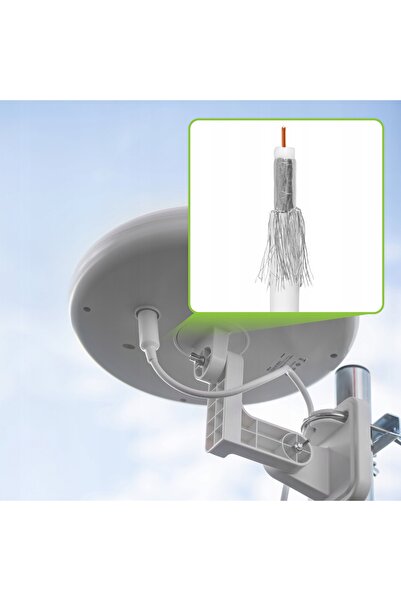 NO BRAND Cablu antenă coaxial TV SAT LTE rezistent la UV 4K ROLKA 100M