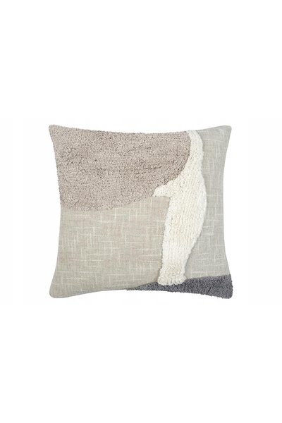 Stof Husă de pernă decorativă din bumbac, reversibilă, albă multicoloră, 45 x...