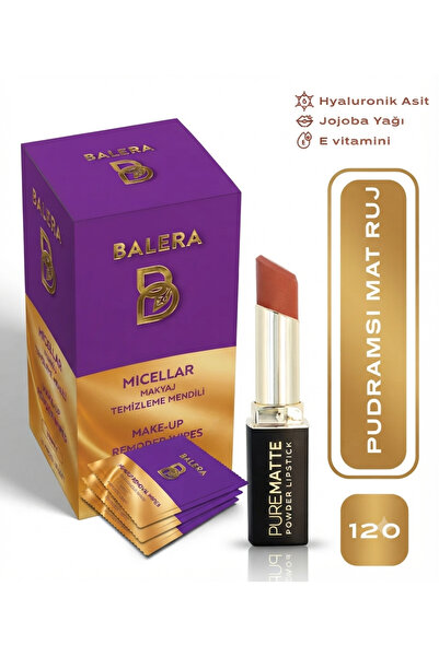 BALERA Pure Matte Powder Lipstick No: 120 - Moisturizing Powder Matte Lipstic...