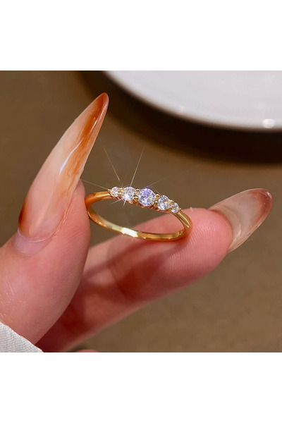 Choice8 6 Gold 925 Sterling Silver Full Zircon Simplicity Fashion Gorgeous Ri...