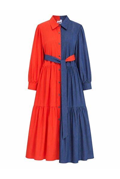 HANIQA Double Color Denim Dress