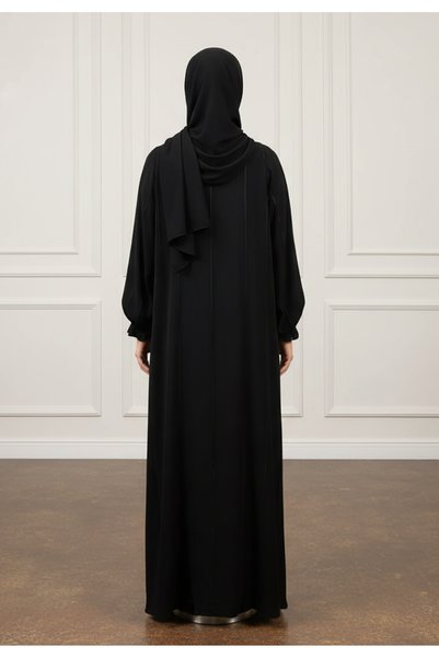Nukhbaa Hooded Panel Abaya | Nida Fabric