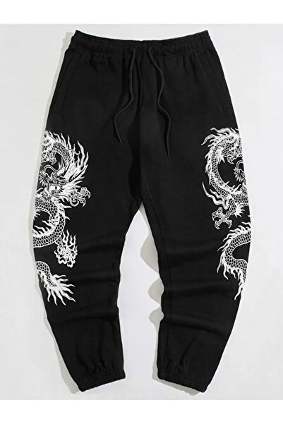 JANTIL MODA Unisex Figure Front Printed Baggy Pants