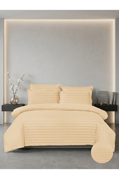 Truva Home Lenjerie de Pat Pucioasa Damasc | 6 Piese | Cearceaf cu Elastic 18...