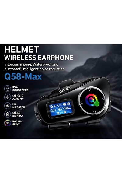 KOCH TECH Q58 Max Bluetooth 5.3 Motosiklet Kask Kulaklığı Kablosuz İnterkom, ...