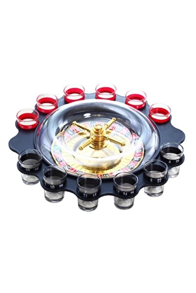 OEM Ruleta cu 12 pahare de shot din sticla rosii si negre
