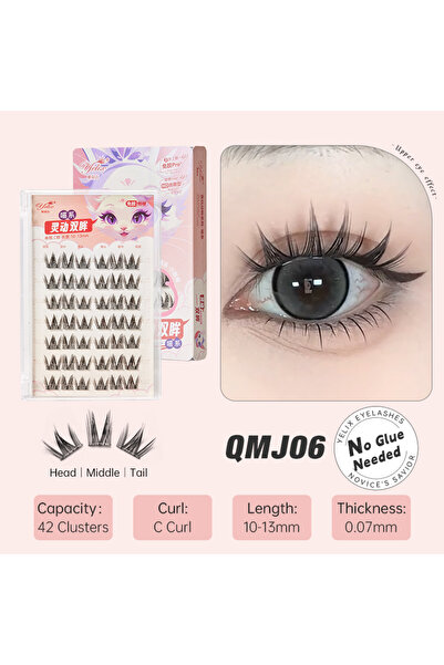 Choice3 QMJ06 Yelix DIY Clusters Eyelashes Glue-free False Eyelashes Natural ...