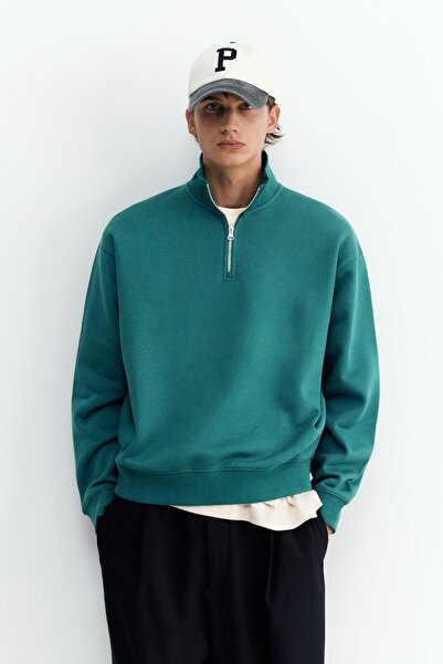 Pull & Bear Fermuarlı dik yaka sweatshirt