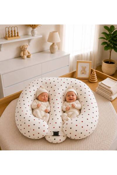 AHSEN TASARIM Twin Baby Breastfeeding Pillow, Breastfeeding Pillow, Feeding P...