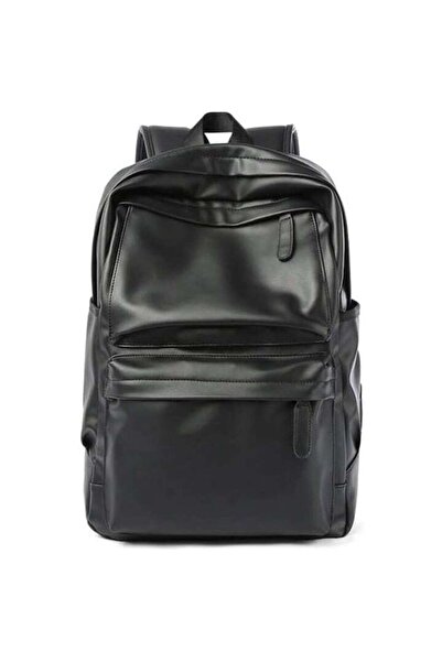 OEM Rucsac barbati, impermeabil, PU, 43x30x16cm, negru, cu port USB si sistem...