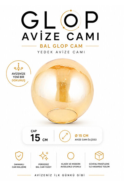 Lambadar Glop Bal Avize Camı Globe Cam E27 Yedek Parça ( CAM )