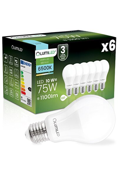 Lumiled 6x Bec LED E27 A60 10W = 75W 1100lm 6500K Rece 260 °