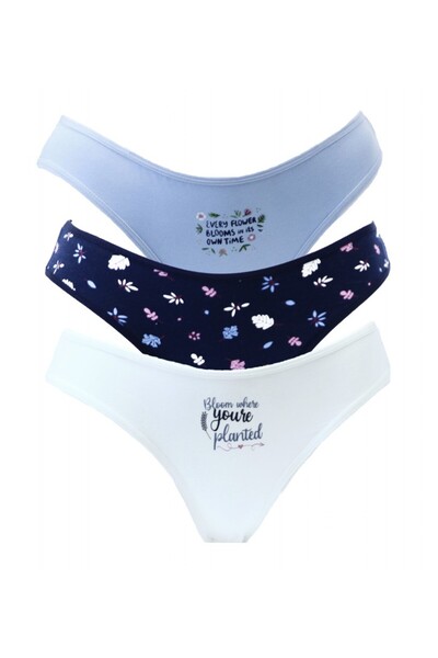 HUNEX UNDERWEAR Γυναικεία Σλιπ, Σετ 3 τεμαχίων, Βαμβακερά με Σχέδια 935-01, Έ...