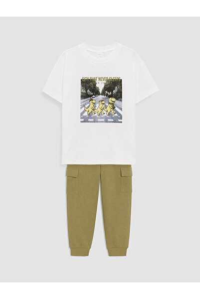 LC Waikiki Lcw Kids White Printed Boys' Set
