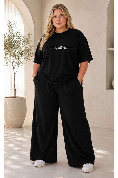 Prekarya design Women's Plus Size Premium Oversize Cotton 2-Piece Tracksuit S...