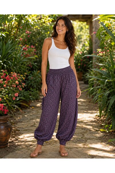 Derya Kurşun Patterned Cuffed Shalwar Trousers 0527-019