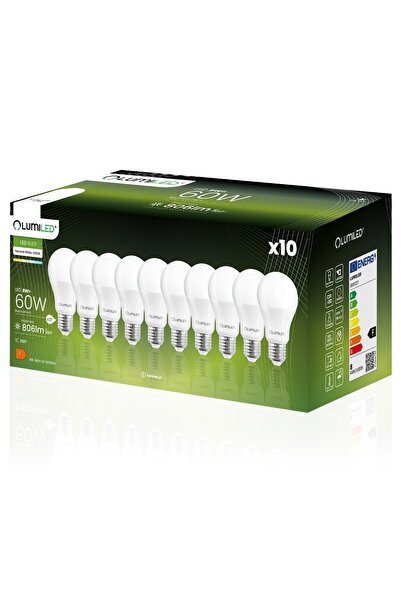 Lumiled 10x Bec LED E27 A60 8W = 60W 806lm 4000K Neutră 260 °