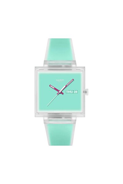 Swatch SO38K702 What If ...See Thru Mint? Unisex Kol Saati