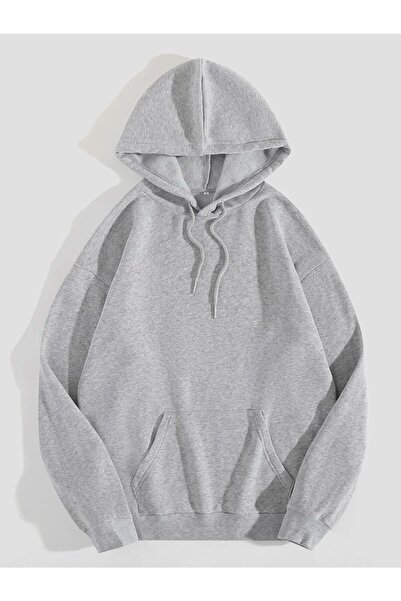 JENOLAN Unisex Basic Hooded Oversize Sweatshirt