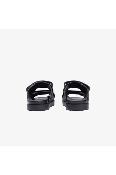 Tommy Hilfiger DOUBLE STRAP RAFFIA SANDAL Kadın Siyah Terlik - FW0FW09122