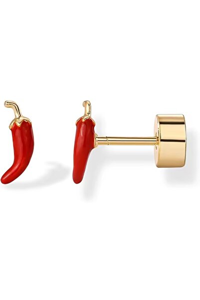 Atölye Eliz 316L Steel Pvd Red Pepper Earrings
