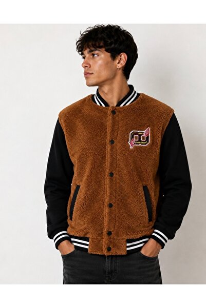 BARAN&SEREN Erkek Peluş Bomber Kolej Ceket