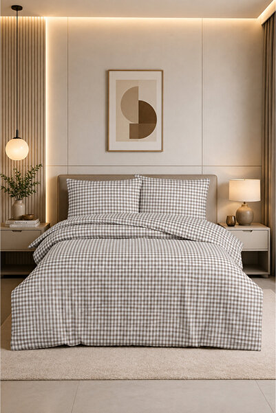 Menderes Home Cotton Collection Carre Flannel Double Duvet Cover Set 200X220 ...