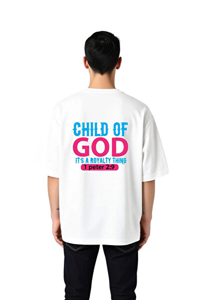 PayBuy Men's Oversize T-Shirt Child of Faith Royal Theme Printed Spirit Messa...