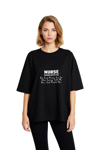PayBuy Γυναικείο μπλουζάκι Oversize Nurse Definition με στάμπα 100% βαμβάκι Χ...