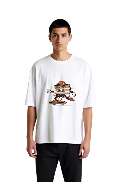 PayBuy Retro Music Mixtape Style Printed Men's Oversize T-Shirt
