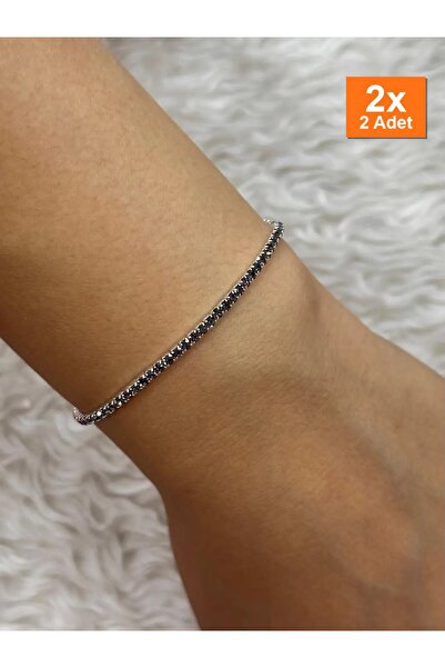 Bozhi Silver Color Zircon Stone Thin Waterway Bracelet Silver Sparkling Steel