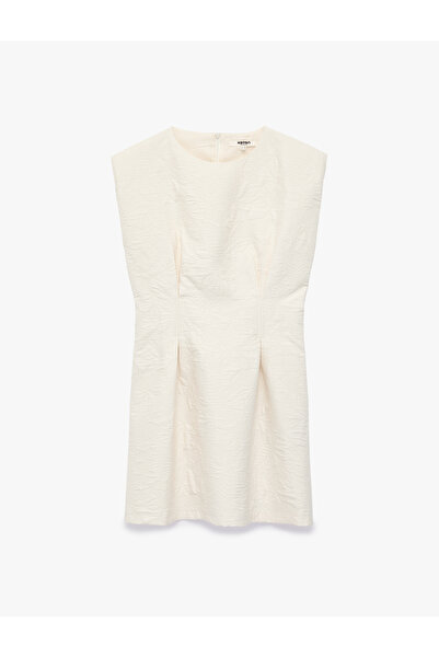 Koton A-Line Crew Neck Sleeveless Mini Pleated Dress