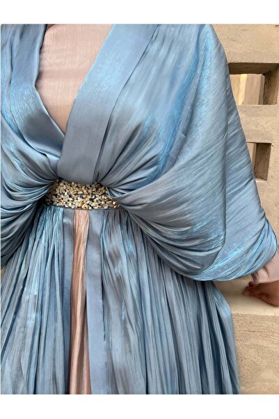 details Sky Blue Kaftan Dress