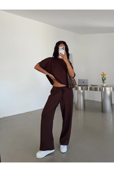 myd Crew Neck Casual Set - Brown