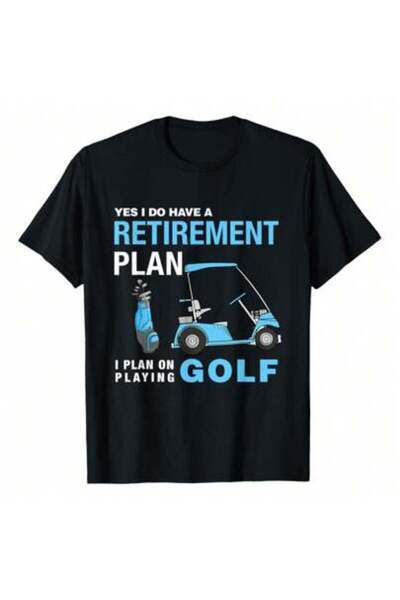25W Retirement Plan Golf T Shirt, 220g Pure Cotton, Casual Crew Neck, Perfect...